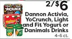 Rich's Fresh Market Dannon Activia, YoCrunch, Light and Fit Yogurt or Danimals Drinks offer