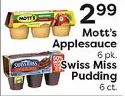 Rich's Fresh Market Mott's Applesauce 6 pk. Swiss Miss Pudding 6 ct offer