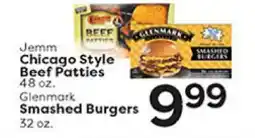 Rich's Fresh Market Jemm Chicago Style Beef Patties 48 oz. Glenmark Smashed Burgers 32 oz offer