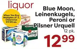 Rich's Fresh Market Blue Moon, Leinenkugels, Peroni or Pilsner Urquell offer