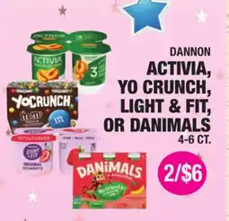 Carnicerias Jimenez DANNON ACTIVIA, YO CRUNCH, LIGHT & FIT, OR DANIMALS offer