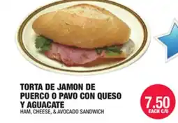 Carnicerias Jimenez TORTA DE JAMON DE PUERCO O PAVO CON QUESO Y AGUACATE offer