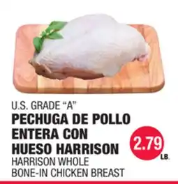 Carnicerias Jimenez U.S. GRADE A PECHUGA DE POLLO ENTERA CON HUESO HARRISON offer