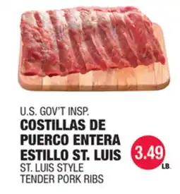Carnicerias Jimenez U.S. GOV'T INSP. COSTILLAS DE PUERCO ENTERA ESTILLO ST. LUIS offer