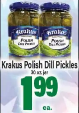 Angelo Caputo's Fresh Market Krakus Polish Dill Pickles offer