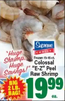 Angelo Caputo's Fresh Market Frozen 13-15 ct. Colossal E-Z Peel Raw Shrimp offer