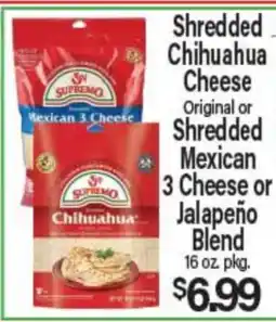 Angelo Caputo's Fresh Market Shredded Chihuahua Cheese Original or Shredded Mexican 3 Cheese or Jalapeño Blend offer