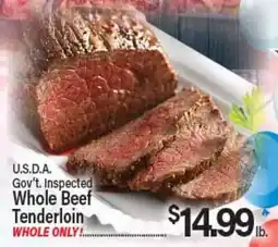 Angelo Caputo's Fresh Market U.S.D.A. Gov't. Inspected Whole Beef Tenderloin offer