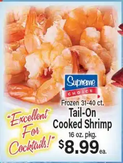 Angelo Caputo's Fresh Market Frozen 31-40 ct. Tail-On Cooked Shrimp offer