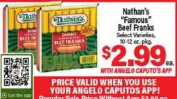Angelo Caputo's Fresh Market Nathan's Famous Beef Franks offer
