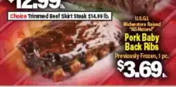 Angelo Caputo's Fresh Market Choice Trimmed Beef Skirt Steak, U.S.G.L Midwest Raised All-Natural Pork Baby Back Ribs offer