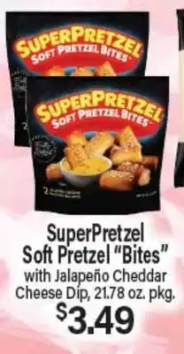Angelo Caputo's Fresh Market SuperPretzel Soft Pretzel Bites with Jalapeño Cheddar Cheese Dip offer