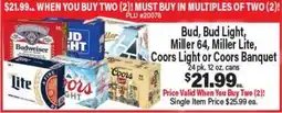 Angelo Caputo's Fresh Market Bud, Bud Light, Miller 64, Miller Lite, Coors Light or Coors Banquet offer