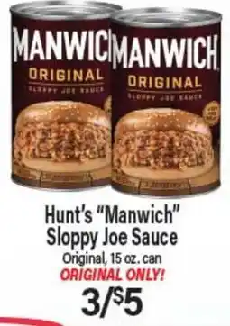 Angelo Caputo's Fresh Market Hunt's Manwich Sloppy Joe Sauce offer