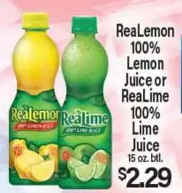 Angelo Caputo's Fresh Market ReaLemon 100% Lemon Juice or ReaLime 100% Lime Juice offer