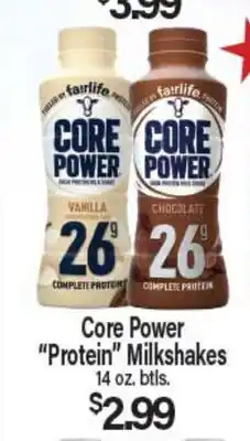 Angelo Caputo's Fresh Market Core Power Protein Milkshakes offer