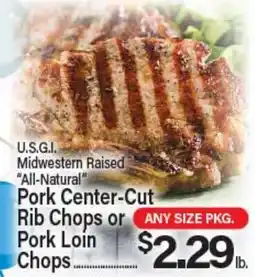 Angelo Caputo's Fresh Market U.S.G.I. Midwestern Raised All-Natural Pork Center-Cut Rib Chops or Pork Loin Chops offer