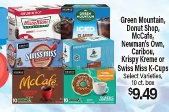 Angelo Caputo's Fresh Market Green Mountain, Donut Shop, McCafe, Newman's Own, Caribou, Krispy Kreme or Swiss Miss K-Cups offer
