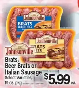 Angelo Caputo's Fresh Market Brats, Beer Brats or Italian Sausage offer
