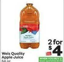 Weis Markets Weis Quality Apple Juice offer