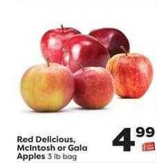 Weis Markets Red Delicious, Mcintosh Or Gala Apples offer