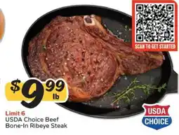 Winn Dixie USDA Choice Beef Bone-In Ribeye Steak offer