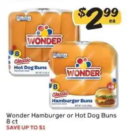 Winn Dixie Wonder Hamburger or Hot Dog Buns offer