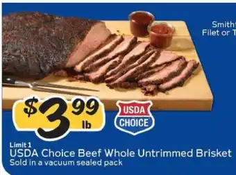 Winn Dixie USDA Choice Beef Whole Untrimmed Brisket offer