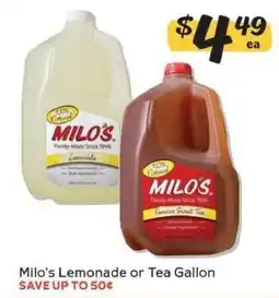 Winn Dixie Milo's Lemonade or Tea Gallon offer