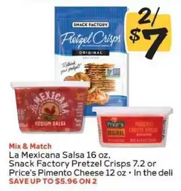 Winn Dixie La Mexicana Salsa, Snack Factory Pretzel Crisps, or Price's Pimento Cheese offer