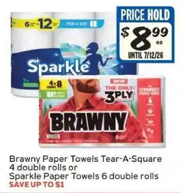 Winn Dixie Brawny Paper Towels or Sparkle Paper Towels offer