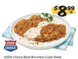 Winn Dixie USDA Choice Beef Boneless Cube Steak offer