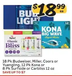 Winn Dixie Budweiser, Miller, Coors, Yuengling, Kona, Surfside, Carbliss offer