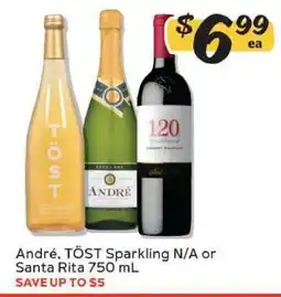 Winn Dixie André, TÖST Sparkling N/A or Santa Rita offer