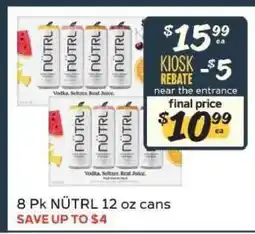 Winn Dixie 8 Pk NÜTRL 12 oz cans offer