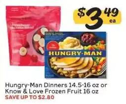 Winn Dixie Hungry-Man Dinners or Know & Love Frozen Fruit offer