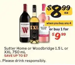 Winn Dixie Sutter Home or Woodbridge 1.5 L or XXL 750 mL offer