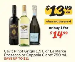 Winn Dixie Cavit Pinot Grigio 1.5 L or La Marca Prosecco or Coppola Claret 750 mL offer