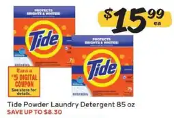 Winn Dixie Tide Powder Laundry Detergent 85 oz offer