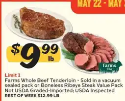 Winn Dixie Farms Whole Beef Tenderloin offer