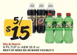 Winn Dixie Mix & Match 6 Pk 7UP or A&W 16.9 oz offer