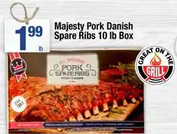 Super King Markets Majesty Pork Danish Spare Ribs 10 lb Box offer
