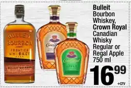 Super King Markets Bulleit Bourbon Whiskey, Crown Royal Canadian Whisky offer