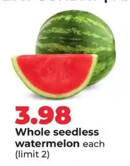 Hy-Vee Whole Seedless Watermelon offer