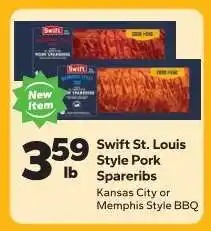 Save a Lot Swift St. Louis Style Pork Spareribs offer