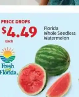 Aldi Florida Whole Seedless Watermelon offer
