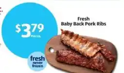 Aldi Fresh Baby Back Pork Ribs offer
