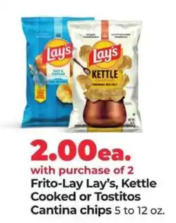 Hy-Vee Frito-Lay Lay’s, Kettle Cooked or Tostitos Cantina chips offer