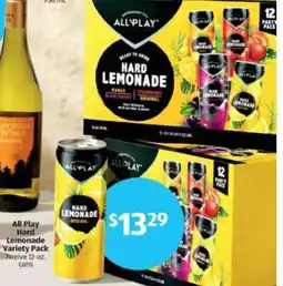 Aldi All Play Hard Lemonade Variety Pack offer
