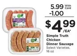 Kroger Simple Truth Chicken Dinner Sausage offer